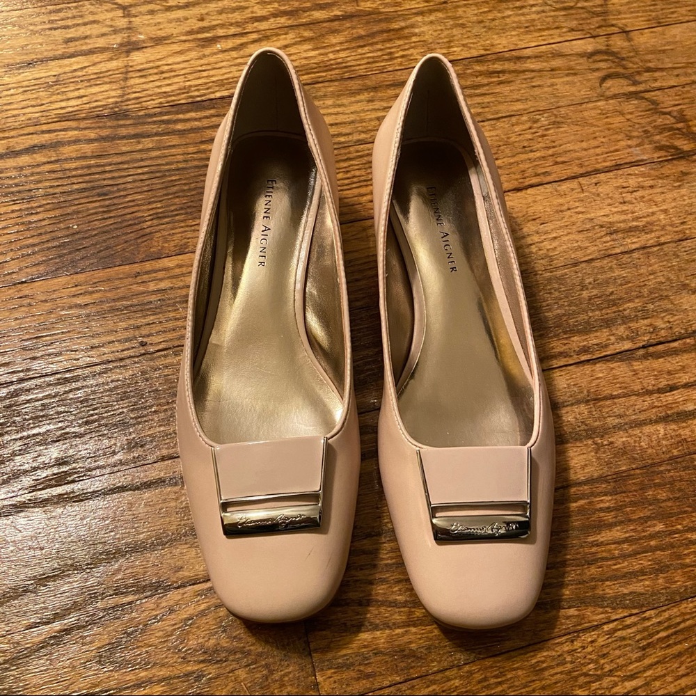 Vintage Etienne Aigner slip on square toe low heels